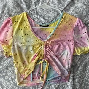 New SHEIN tie dye drawstring top!